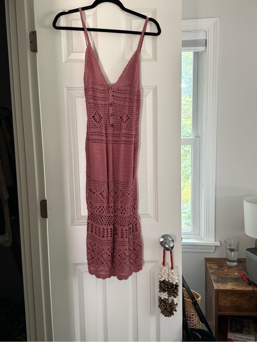Akoia Swim Crochet Sleeveless Midi Dress in Dusty Rose